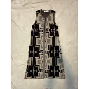 PH5 100% WOOL Monochrome Southwestern Duster/ Sweater Vest /Cardigan Size XS